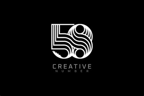 Premium Vector Number 58 Logo Modern And Creative Number 58 Multi
