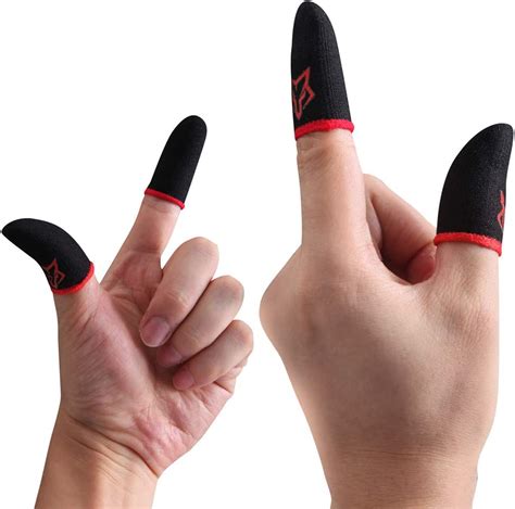 fox anti sweat gaming finger sleeves one pair for mobile game controller and console breathable