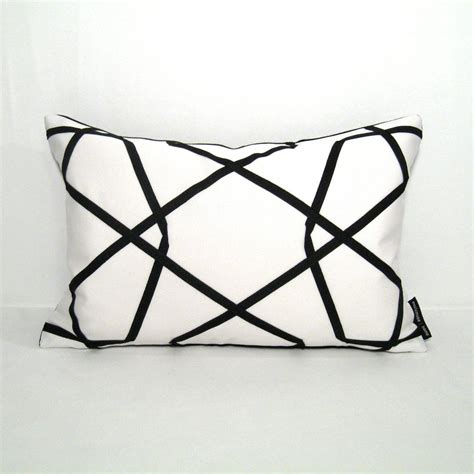 Jojogogo black and white outdoor waterproof lumbar pillow covers 12x20 set of 2 black striped decorative pillow case for patio furniture all smiles sunbrella throw pillow covers for outdoor patio furniture set 4 18x18 summer ocean thmemd decorative cushion coastal beach. Decorative Outdoor Pillow Cover, Modern Black & White ...