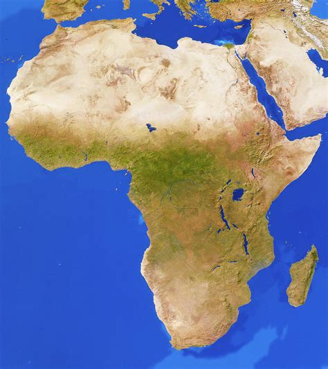Cloudless Satellite Image Of Africa Photograph By Tom Van Sant