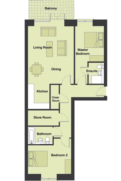 2 Bedroom Apartment Floor Plans With Balcony This Apartment Has