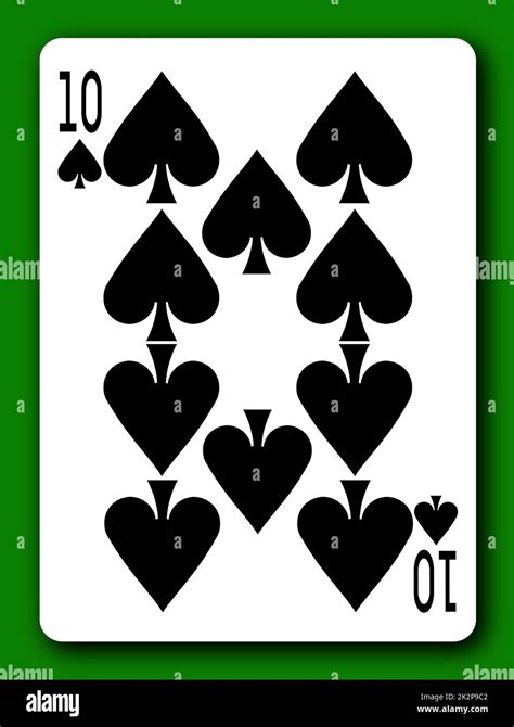 10 Ten Of Spades Playing Card With Clipping Path To Remove Background
