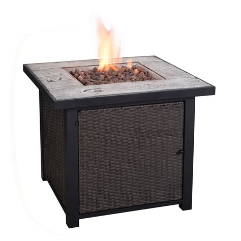 Peaktop Outdoor Square Propane Gas Fire Pit