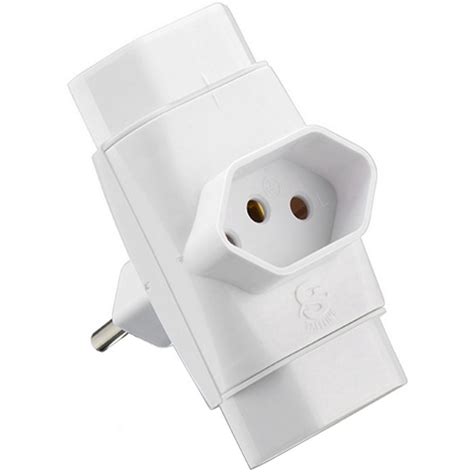 Adaptador Tomada Benjamin 3 Saídas Pino Multiplicador 250V Branco 10A 2P T Casita Submarino