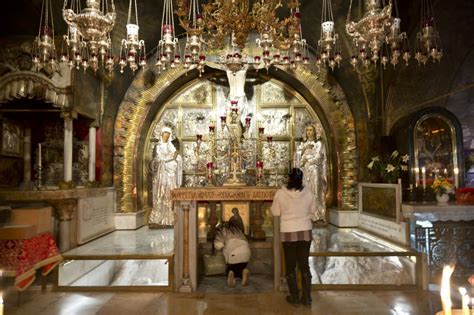 The Calvary And The Greek Altar In The Church Of The Holy Sepulchre
