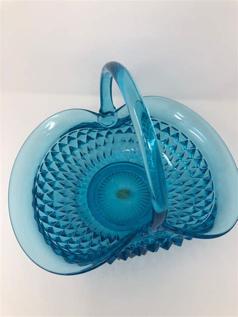 Vintage Extra Large Blue Glass Basket Tiara Etsyde