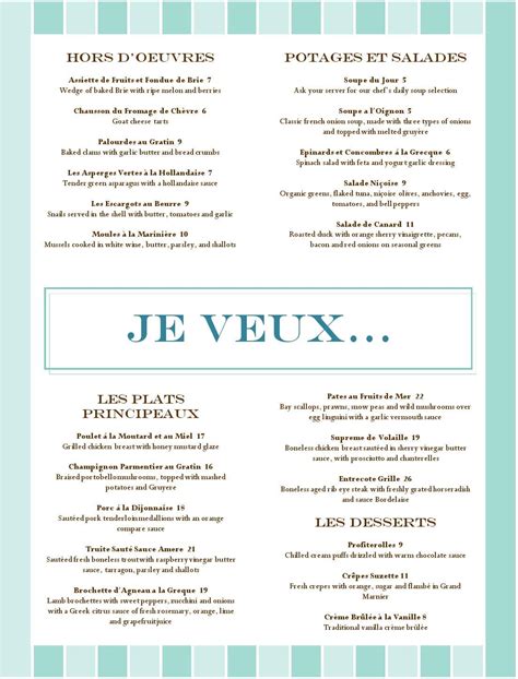 Before that you simply ate what was presented by. French Food Restaurant Menu - MustHaveMenus | Teaching ...