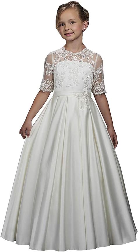 Buy Hengyud First Holy Communion Dress Lace Princess Ball Gowns Half