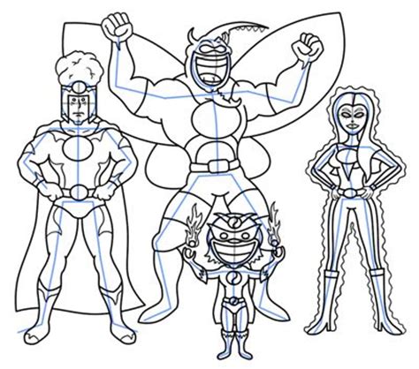 The art garage, home of studio kids art classes, fully embraces the comic book and cartooning world with a slew of classes covering a. Cartoon Superheroes Step by Step Drawing Lesson | Cartoon ...