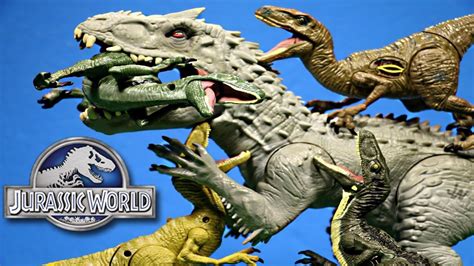 Jurassic World Indominus Rex Vs 4 Velociraptors Dino Battles By Wd Toys Jurassic World