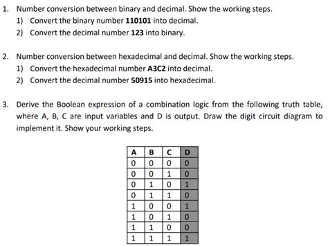In order to use this new binary to decimal converter tool, type any binary value like 1010 into the left field below, and then hit the convert button. Solved: Number Conversion Between Binary And Decimal. Show ...