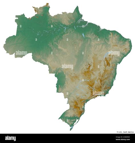 Forma De Brasil Con Su Capital Aislado Sobre Fondo Blanco Mapa