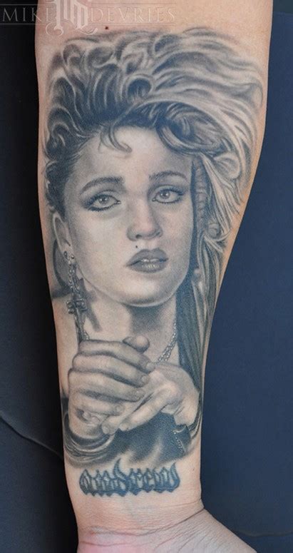 Mike DeVries Tattoos Black And Gray Madonna Tattoo