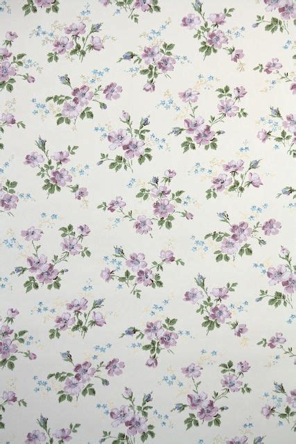 Maybe you would like to learn more about one of these? Pretty 1950s Purple Floral Vintage Wallpaper | Vintage ...