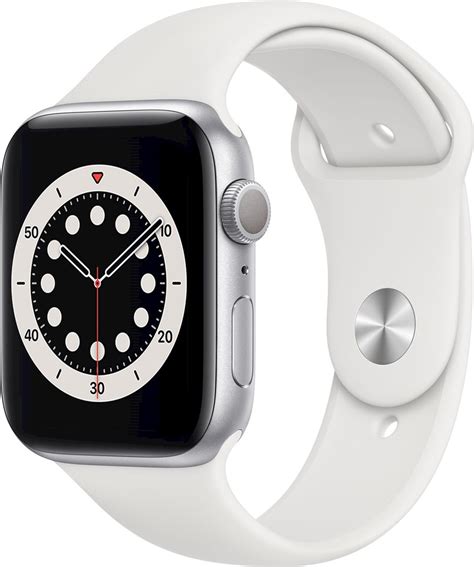 Apple Watch Series 6 Gps 44mm Silver Aluminium Case With White Sport