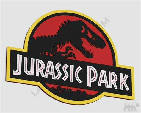 Jurassic Park Logo Layered Design For Cutting Lasercraftum