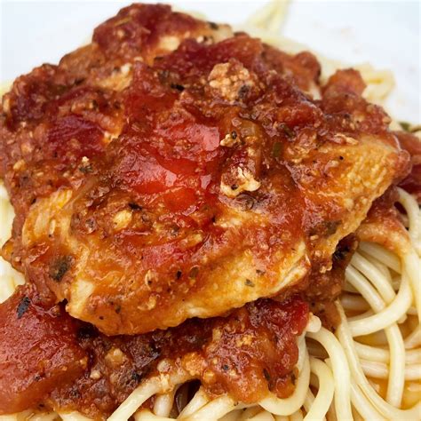 Crock Pot Chicken Spaghetti In Tomato Sauce Katie Drane Blog