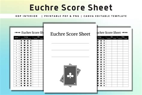 Euchre Score Sheets Kdp Interior Graphic By Interior Creative
