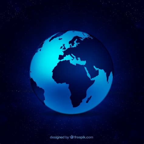 Blue World Map Vector Free Download