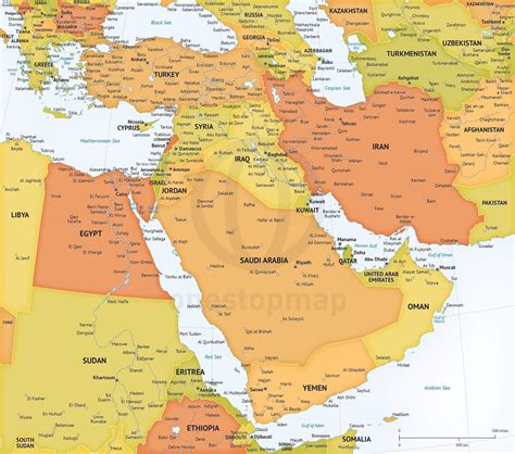 Create a custom quiz, and you can add it!if you want to practice offline, download our printable middle east maps in pdf format. Vector Map Middle East political high detail | One Stop Map