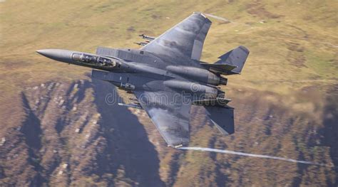 Usaf F15 E Strike Eagle Low Level Stock Image Image Of Wales
