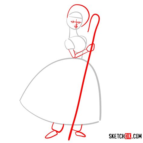 How To Draw Bo Peep From Toy Story Sketchok Easy Drawing Guides