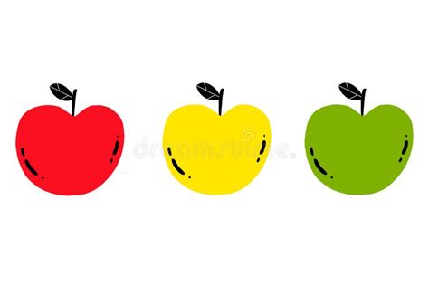 Vector Set Of Apples Vector Whole Apple Apples Vector Illustration