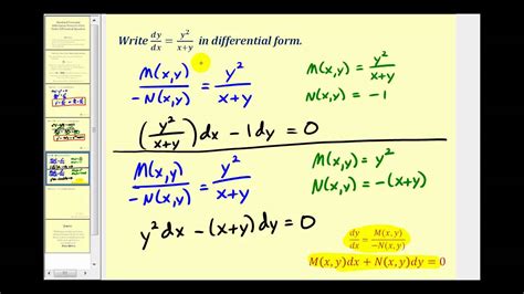 There is one other rule that we must abide by when writing equations in standard form. Standard and Differential Form of First-Order Differential Equations - YouTube