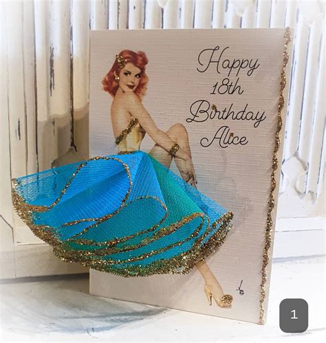Birthday Greeting Cards Pin Up Girls Tulle Skirts Etsy