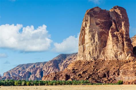 Desert Erosion Canyon Formations Near Al Ula Saudi Arabia Stock Photo