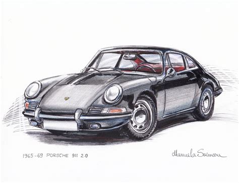 Porsche 911 imprimer cadeau allemand voiture dessin | Etsy