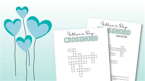 Fathers Day Crossword Puzzle Cute And Free Printable Saturdayt