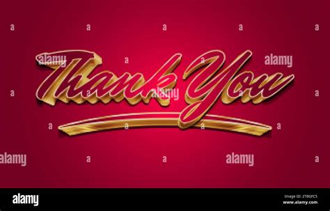Thank You Letter Text In Red And Gold Isolated On Red Background Thank