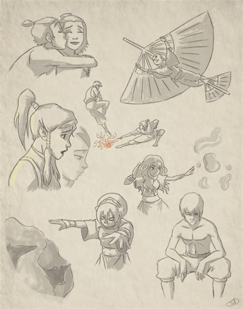 The last airbender pencil drawings by lauren montgomery featuring fire nation's deathly beauties azula, ty lee, mai, team avatar and zuko. Pin by Becky Dille on Avatar: The Last Airbender | Avatar ...