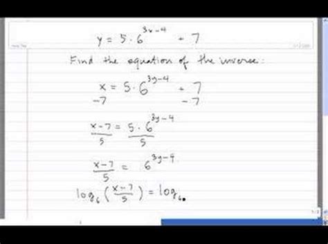 The properties such as domain, range, horizontal asymptotes, x and y intercepts are also presented. Inverse of an exponential function - YouTube
