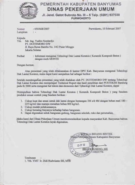 Contoh Surat Dinas Resmi Yang Benar - Delinewstv