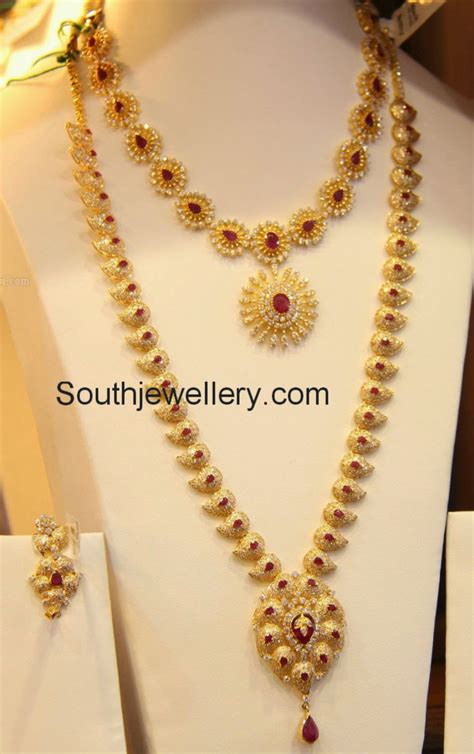 Cz Stones Necklace And Mango Mala Jewellery Designs