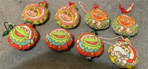 Muppets Kermit Piggy Christmas Ornament Decorations Set 8 Unbreakable