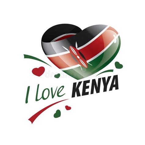 National Flag Of The Kenya In The Shape Of A Heart And The Inscription