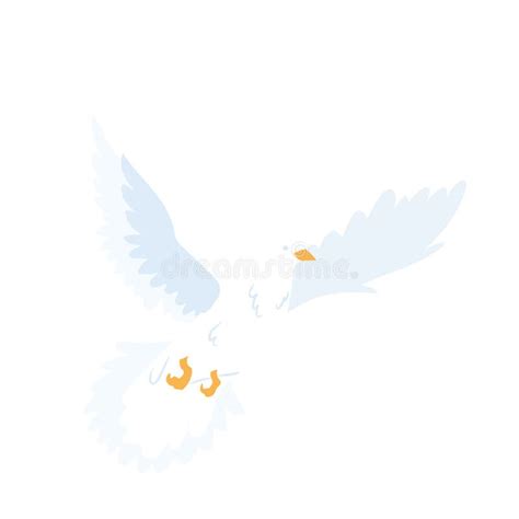 Isolated White Flying Pigeon Animal Vector Stock Vector Illustration