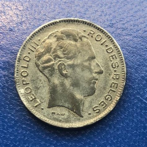 1941 Belgium 5 Francs Old Belgian Coin Belgian Wwii Coin Etsy