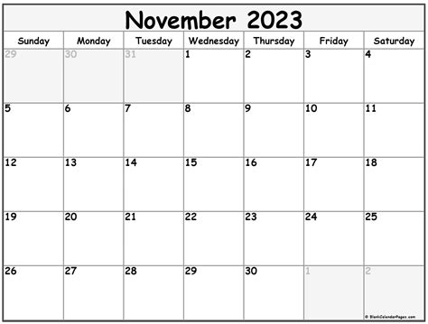 November 2023 Calendar Free Printable Calendar