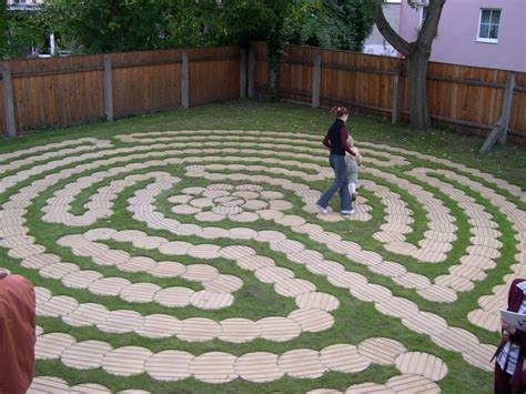 Labyrinth Made Of Round Wooden Boards Cut Just Right Nice Cheap Way To