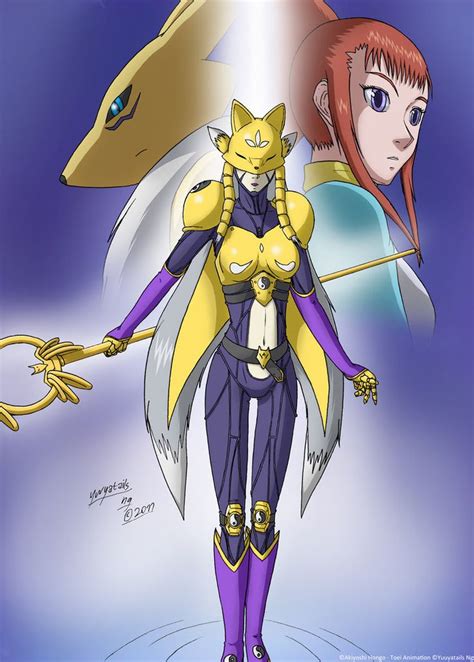 Ruki Renamon And Sakuyamon By Yuuyatails Digimons Fandom Personagens