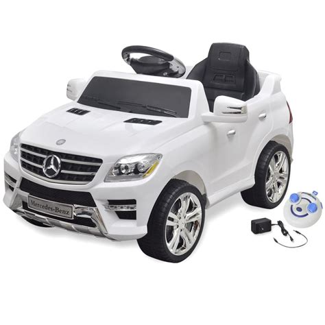 Elektrisk ride-on bil, Mercedes Benz ML350, hvid, 6 V m/fjernbetjening