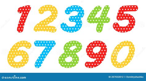 Polka Dot Number Set Stock Illustration Illustration Of Pattern 207032812