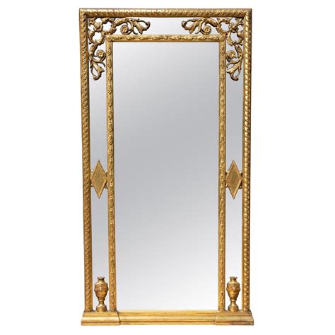 Italian Carved And Gilt Tall Console Mirror For Sale At 1stdibs