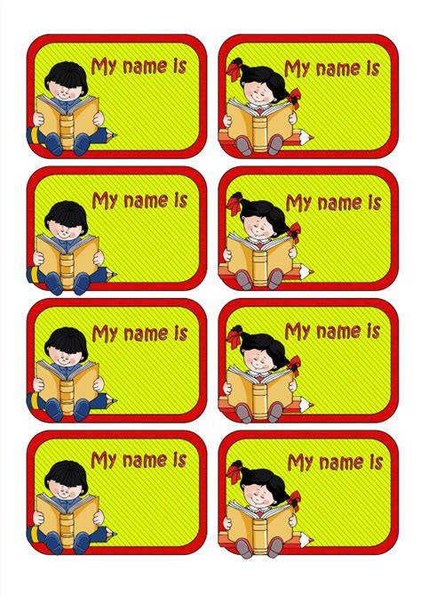 Back To School Name Labels For Kids