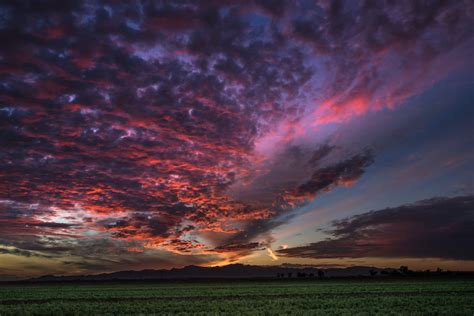 field, Evening, Sunset, Sky, Mountains Wallpapers HD / Desktop and ...