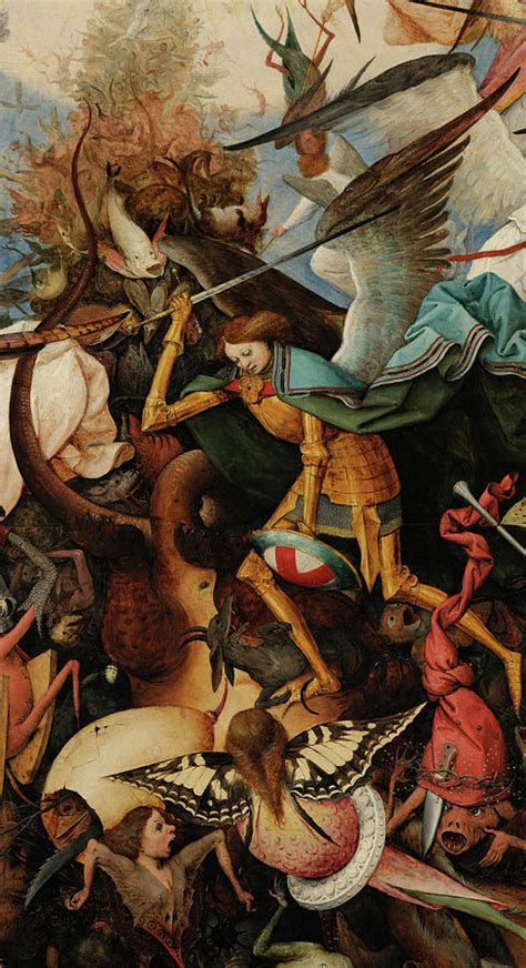 The Fall Of The Rebel Angels Archangel Michael1562 Painting By Pieter